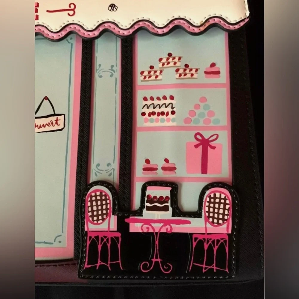 NWT Spade Ma Cherie Cafe Frenchie Dog Novelty Bag - Picture 10 of 14